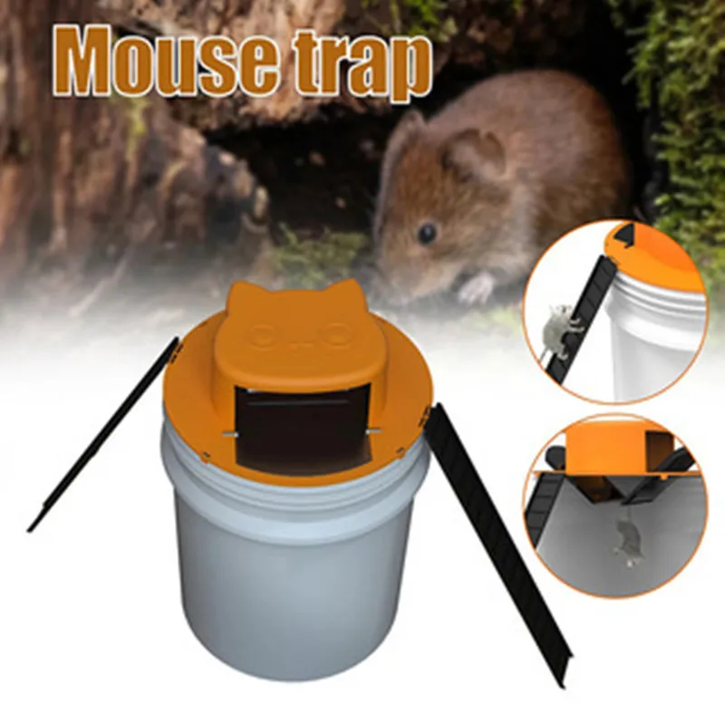 

Mouse Trap Bucket, Bucket Lid Mouse Trap,Reusable Humane Mouse Traps for House Indoor