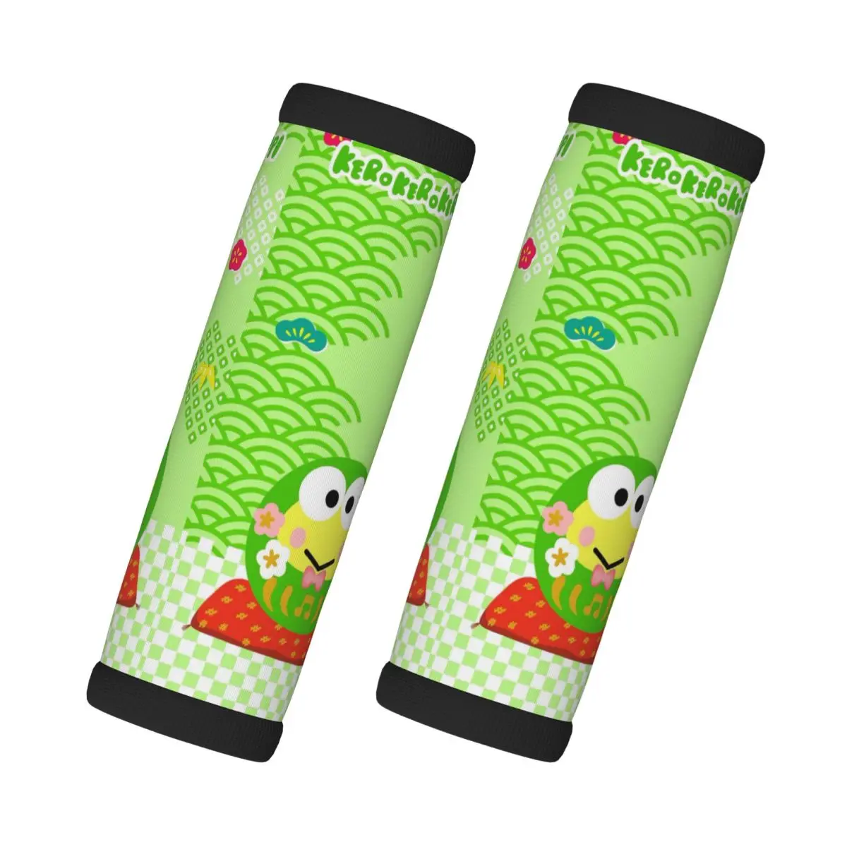

Custom Cute Kerokero Keroppi Luggage Handles Wrap Grips 2 Pcs Handle Grip For Travel Bag Luggage Suitcase Airplane Comfortable