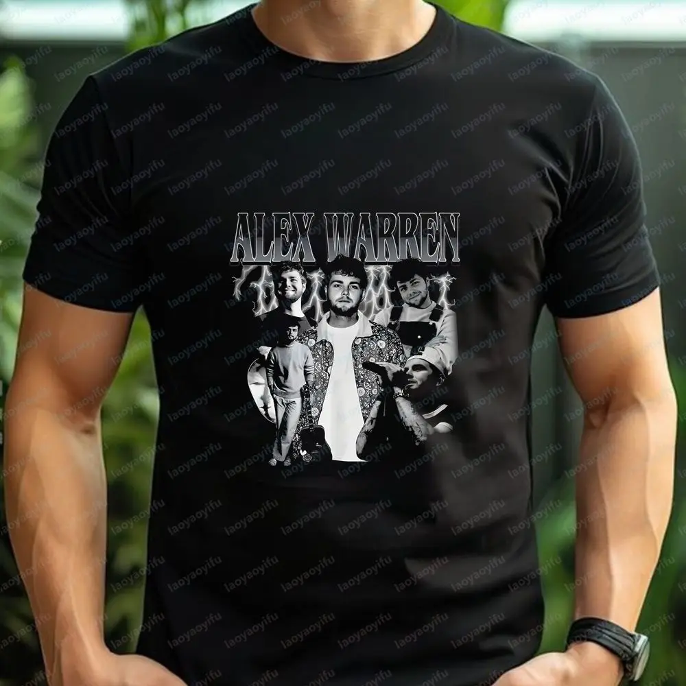 Retro Alex Warren - Loose and Fashionable Trend Short-sleeved T-shirt Suitable for Both Men and Women, with A Large Size.