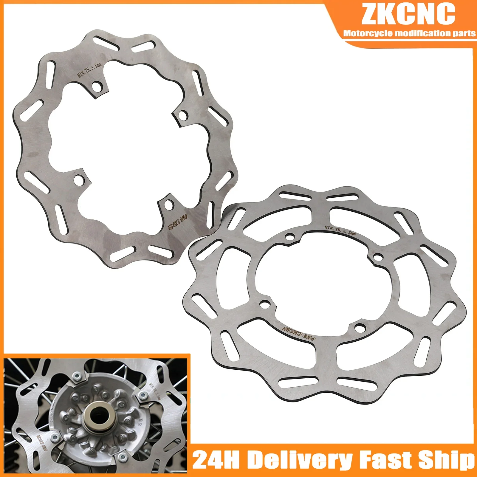 Motorcycle 240mm 270mm Front and Rear Brake Discs For Kawasaki KX125 KX250 KX250F KX450F KLX450R KX KLX 2006-2018 2019 2020 2021