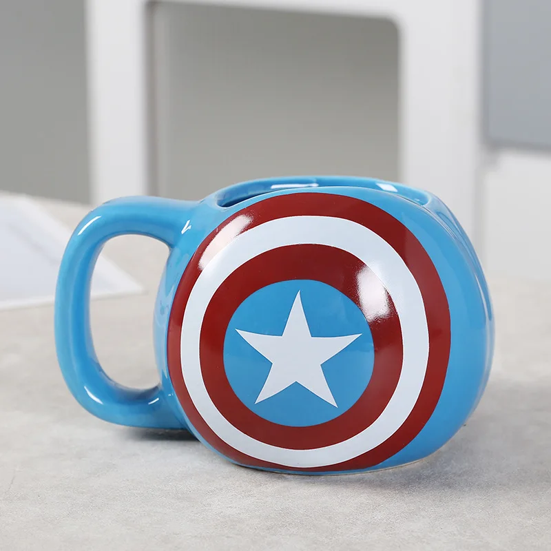 

Marvel Classic Movie The Avengers Series Peripheral Anime Hot Captain America Mug Ceramic Cup Personalized Office Coffee Cups