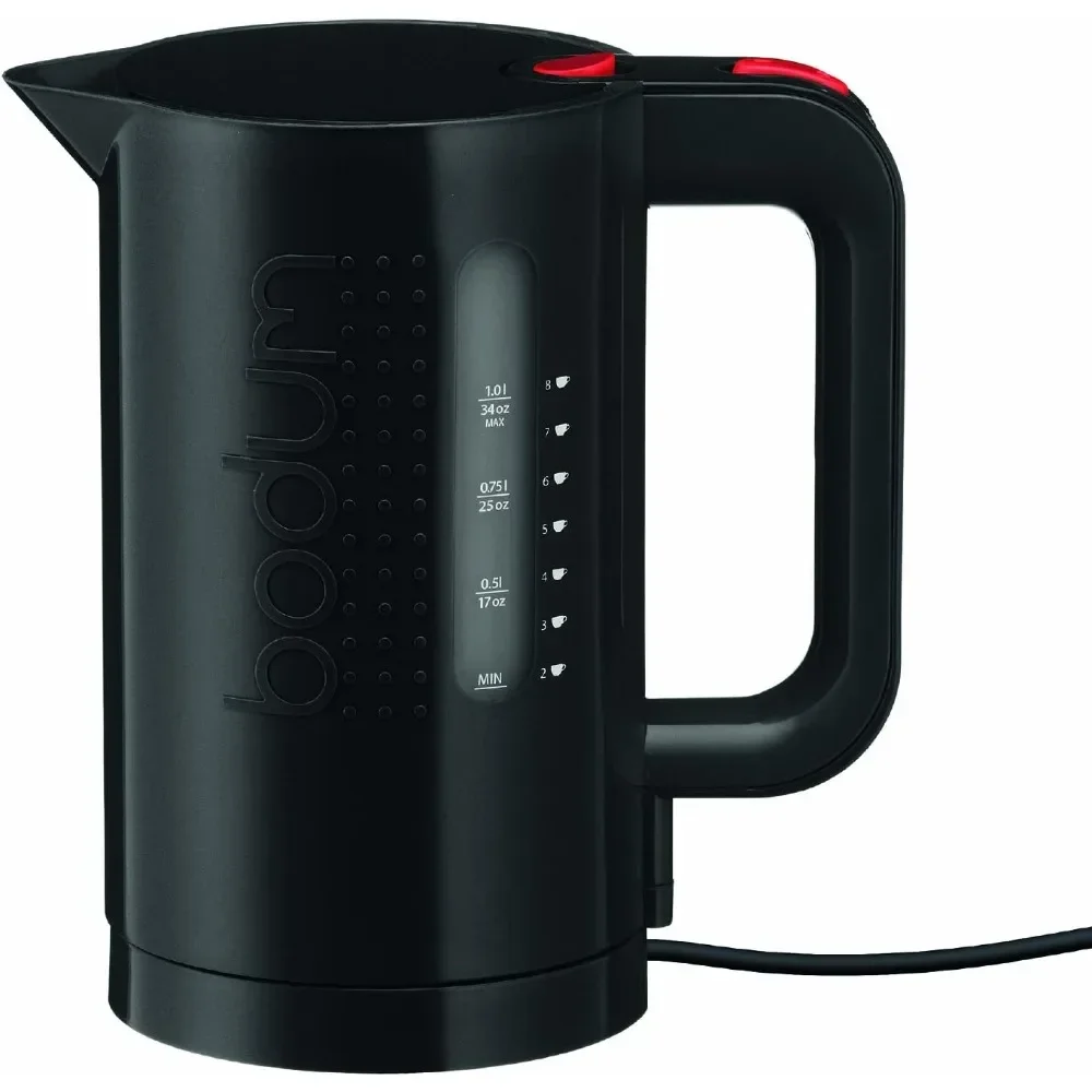 Bodum 34oz Bistro Electric Water Kettle For Coffee & Tea, BPA-Free Plastic, Rapid-Boil, Auto Shut-Off, Black