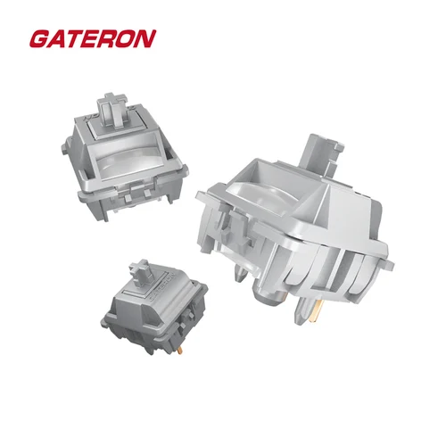 Imagen 2 del producto Gateron Smoothie-interruptor plateado RGB lineal, velocidad de 5 pines para teclado mecánico para videojuegos, prubado, POM completo, SMD, 45g, 22mm, doble resorte