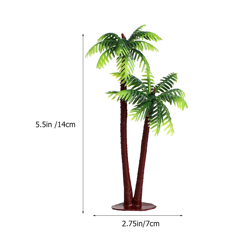 20 個シミュレーションココナッツの木の装飾ミニプラスチックヤシの木水槽水族館植物装飾モデルツリーミニチュア植物