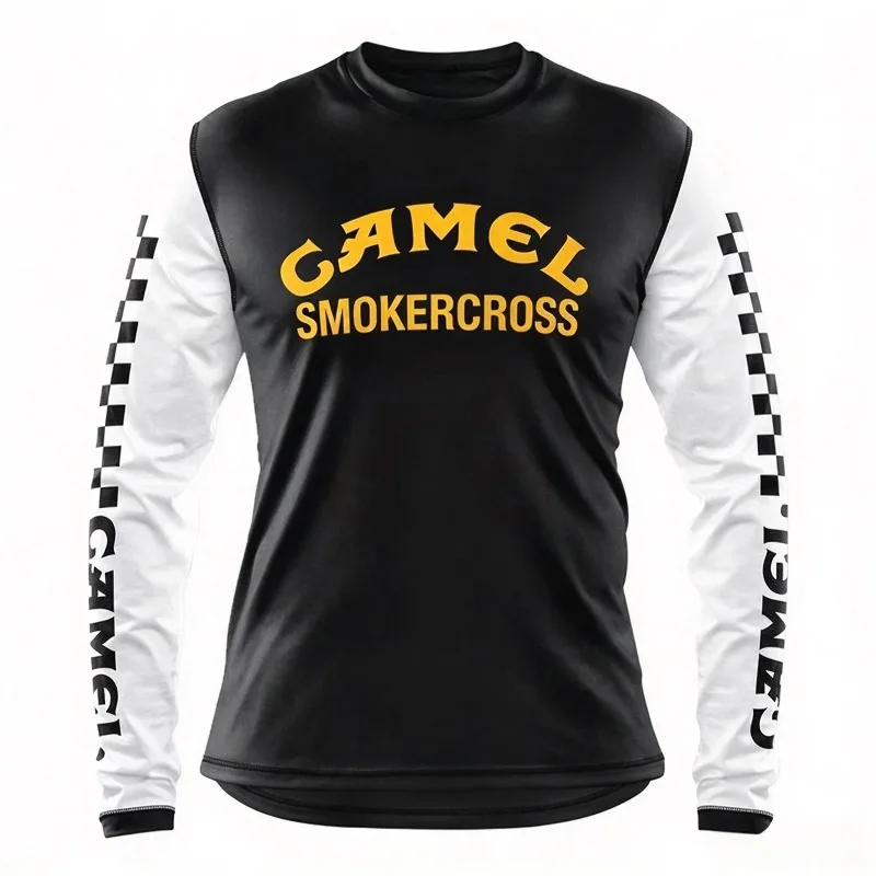 Hot Motocross Inspired 3D Print Long Sleeve Jersey Family Matching Retro Racing Graphic Top Offroad Sports Fan Shirt Adults Kids