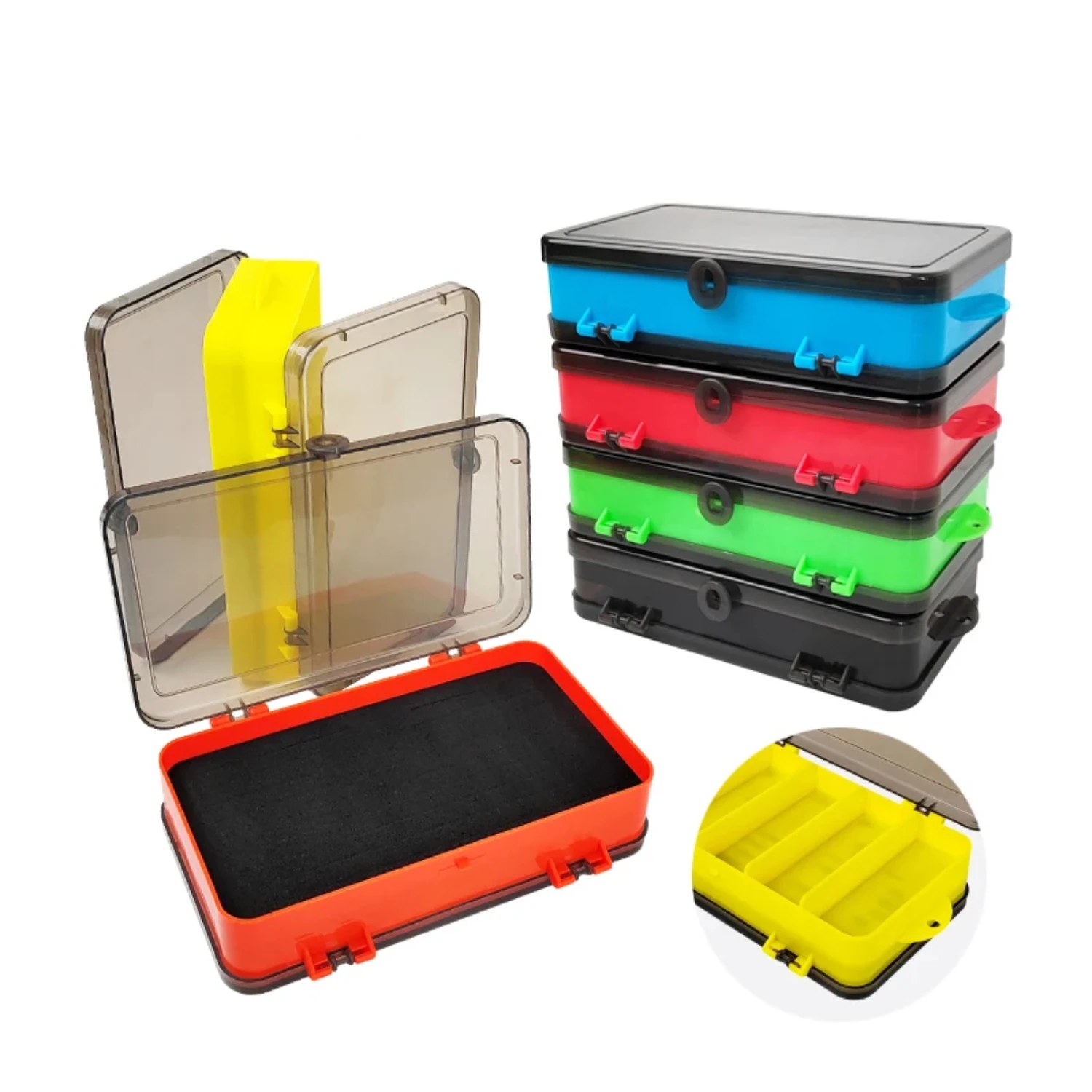 Fishing Box Multi- Double sided Portable Sponge Pad Fly Lures Container Jig  Hook  Bait Case Accessories Box