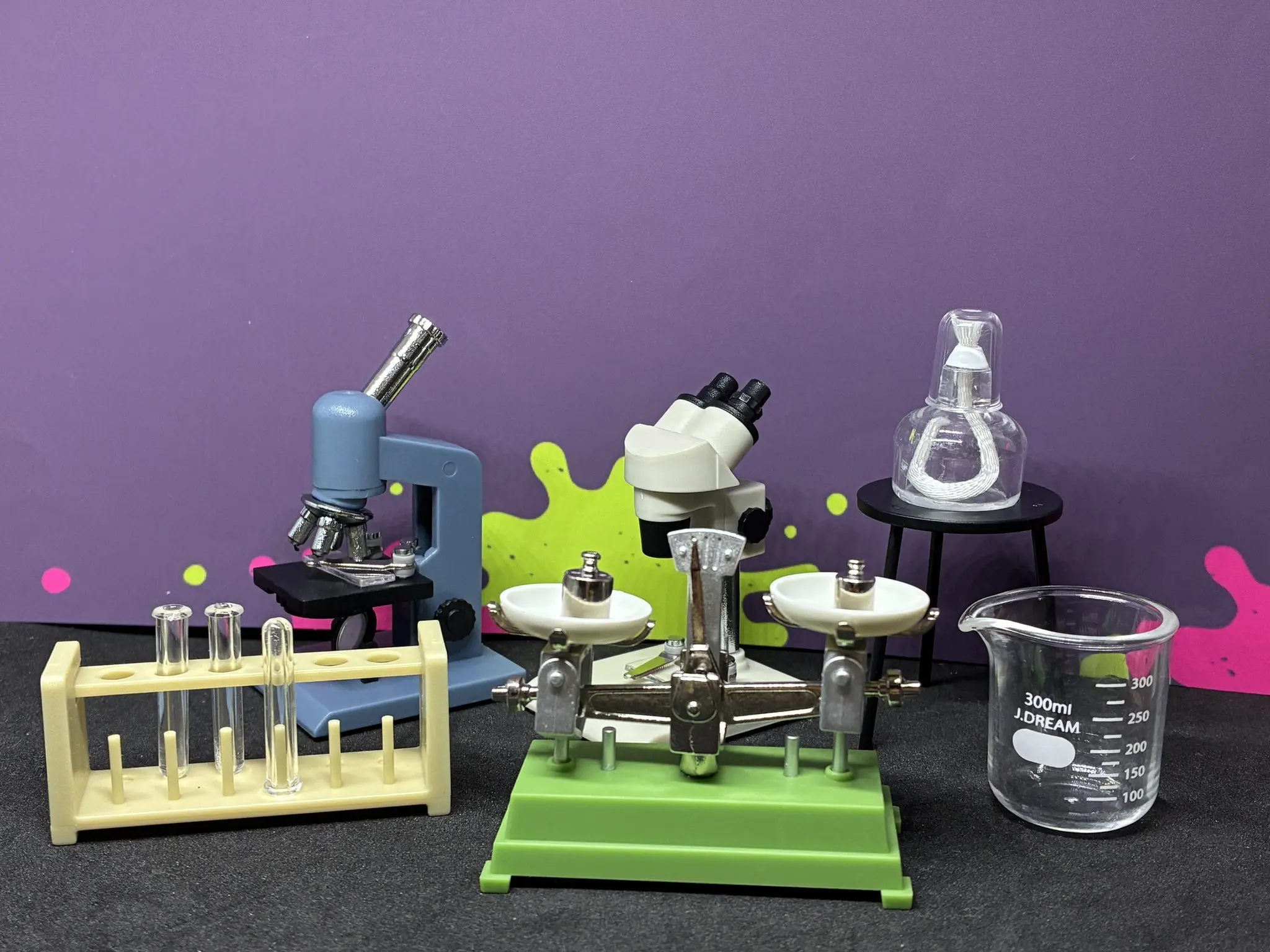 J.Dream capsule toys cute Research Mascot 5 Monocular Microscope Balance Scale 1/8 1/6 dollhouse collection miniatures figures view 2