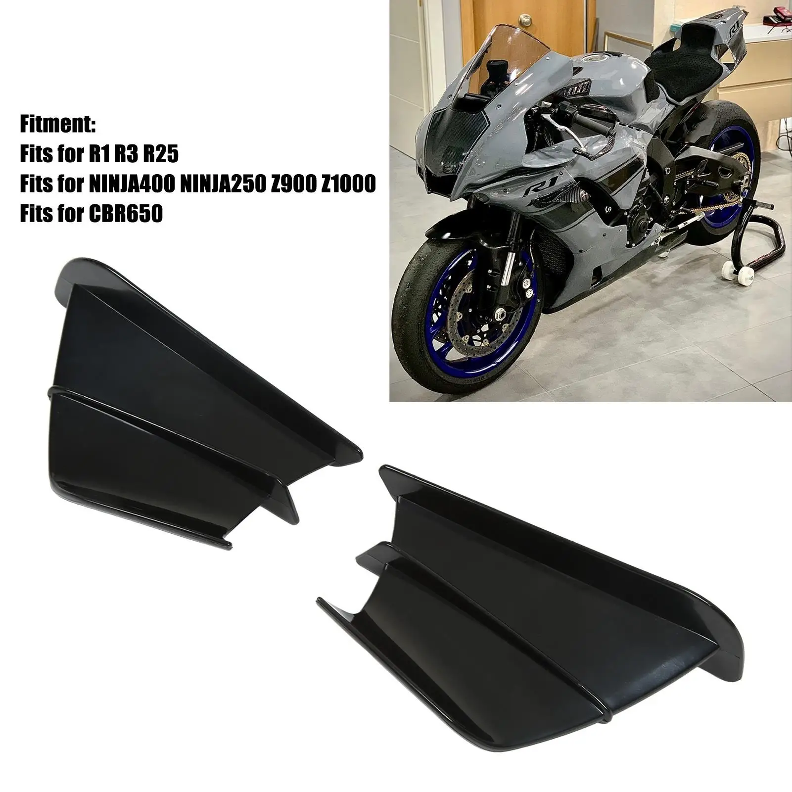 Voorkuip Aerodynamische Vleugel Motorfiets Zijspoiler Zelfklevende Kras Voor Ninja 400 Ninja 250 Z900 Z1000