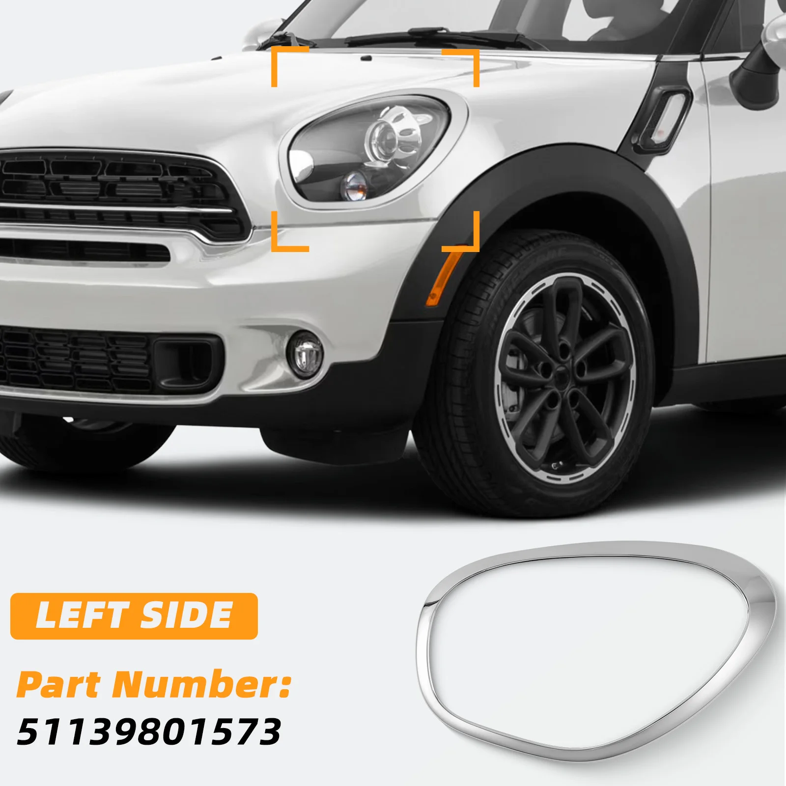 

51139801574 Номер детали: 51139801573 Рамка накладки на фару для Mini Cooper R60 Countryman 2011-2016 гг.