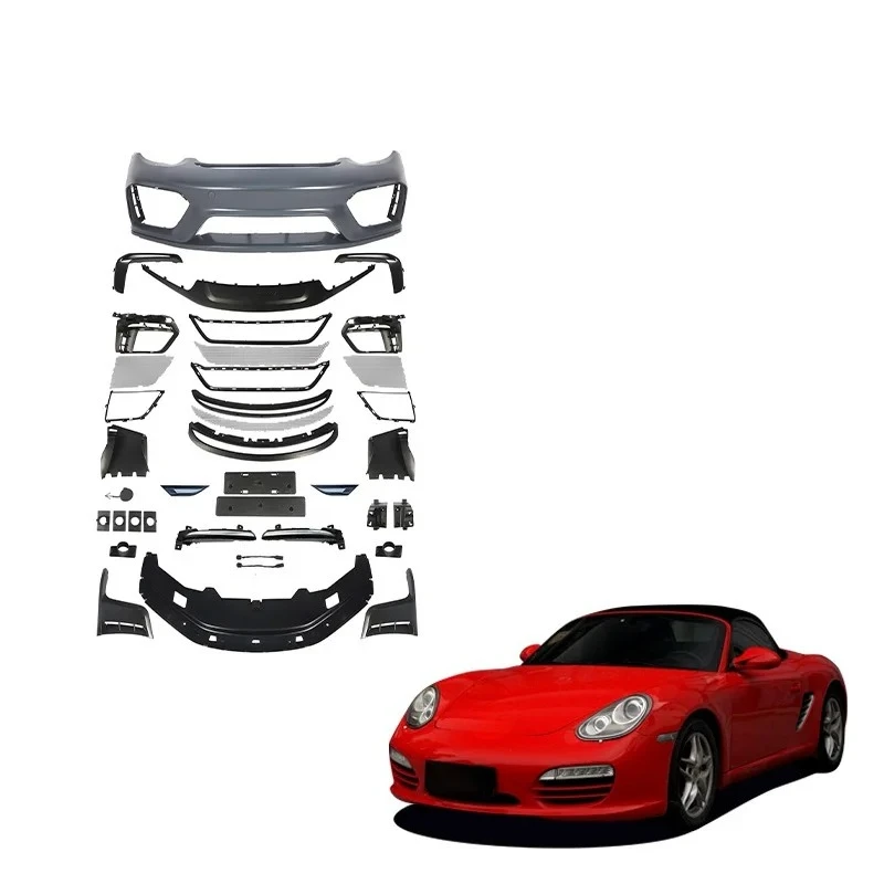 

Langyu Car Modification Body Parts PP Plastic Front Bumper Assembly Bodykit for Porsche 718 987 Upgrade GT4RS Body Kit