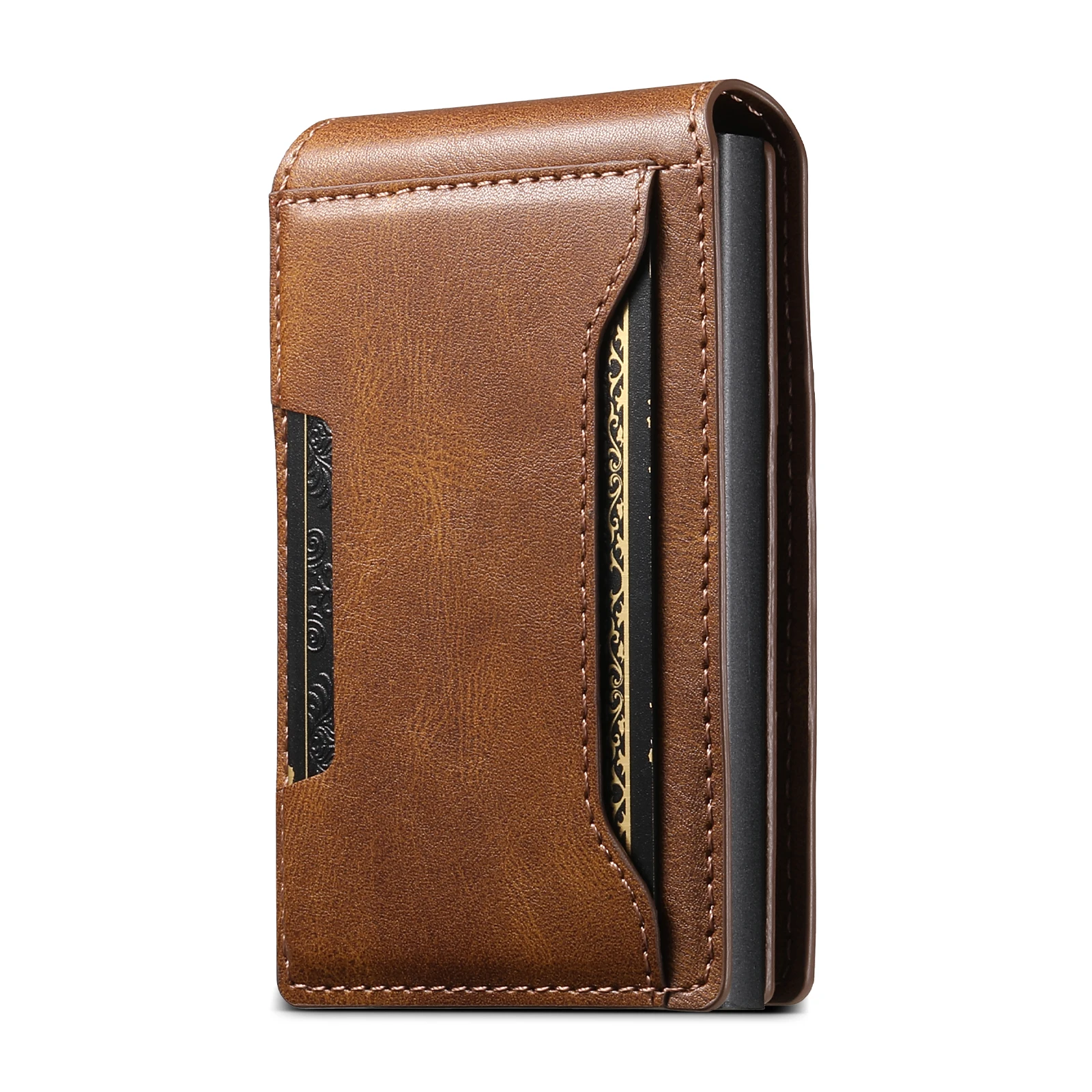 SUTENI Kartensteckplatz, Brieftasche, Flip-Cover, Kartenbox aus Kunstleder, drückt den Knopf automatisch die Karte aus – Detail 19