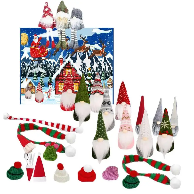 Christmas Countdown Calendar for Kids 24 Days Gnome Doll Christmas Advent Calendar Multi-Purpose Stocking Stuffers Xmas Gifts