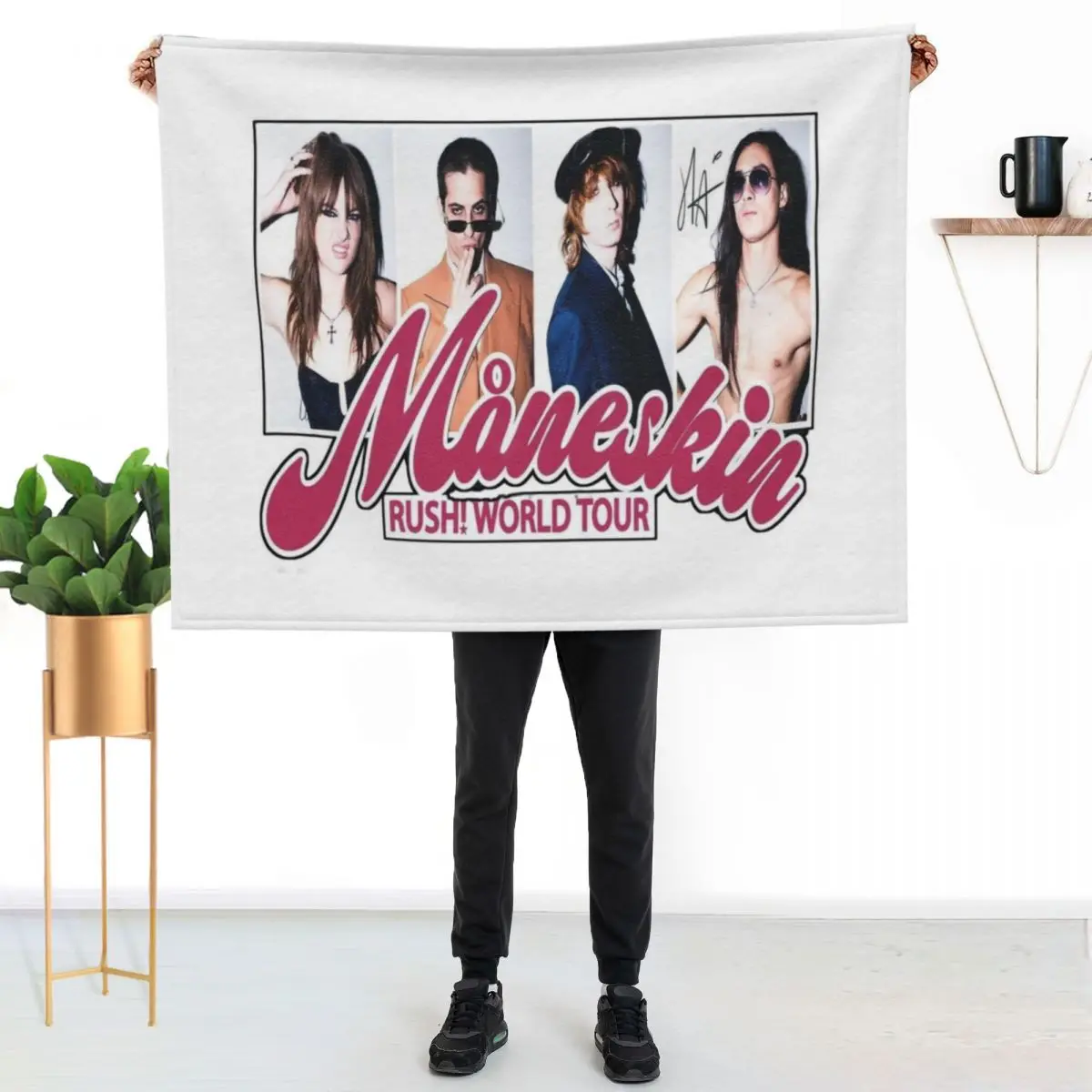 maneskin Throw Blanket Multi-Purpose Bed Retros For Decorative Sofa Summer Vintage Blankets