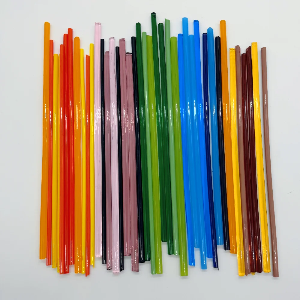 

Стеклянные стержни COE90 диаметром 5-9 мм для фьюзинга, лэмпворка, витражей и DIY-проектов