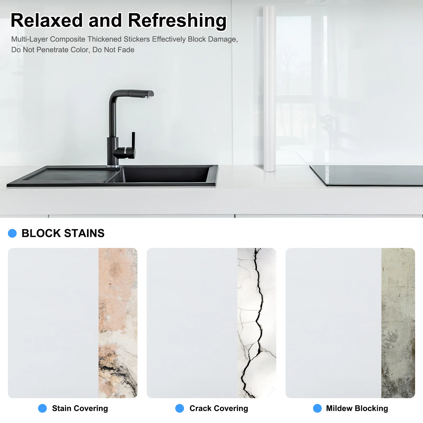 

1 Roll Anti-Smoke Kitchen Self-Adhesive Heat Resistant Oil Proof Wallpaper Wall Tile Decal Countertop Protective Film