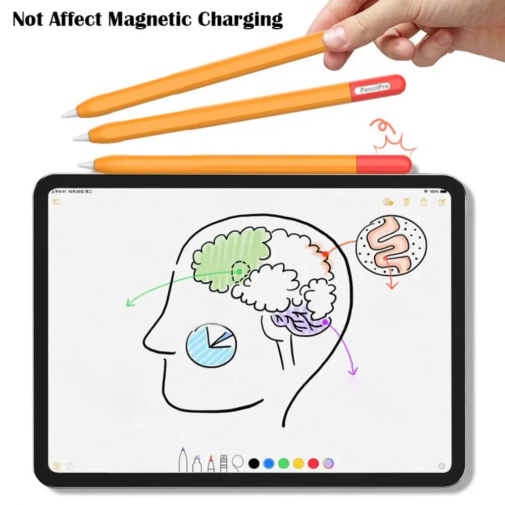 

Силиконовый пенал для планшета, противоскользящий противоударный чехол для ручки с сенсорным экраном, водонепроницаемый эргономичный чехол-стилус для Apple Pencil Pro