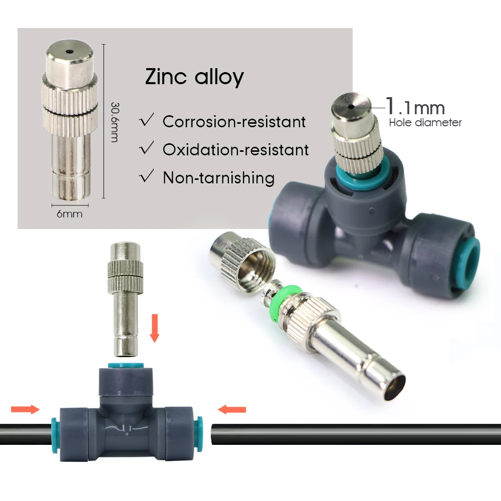50-5M Garden Atomizing Nozzle Automatic Irrigation System for Outdoor Courtyard Plants Mists Tuya APP Timer Spray Watering Kit