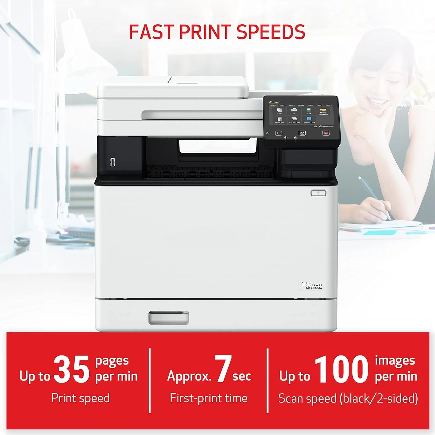 Color imageCLASS MF753Cdw - Wireless Duplex Laser Printer, All-In-One with Scanner, Copier, Fax, Auto Document Feeder image 5
