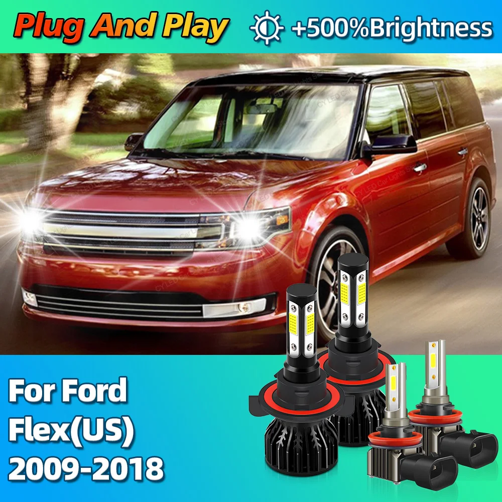 

Turbo 30000Lm Car Headlight LED Bulbs CANBUS Lights H13 HiLo Beam H11 Fog Lamp For Ford Flex(US) 2009 2010 2011 2012 2013-2018