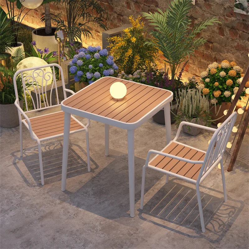 Table and chair combination Open-air courtyard Garden dining table Waterproof and sunscreen