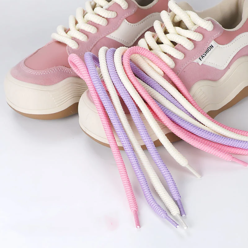 Cordones Redondos Gruesos de Color Sólido, Cordones Trenzados con Puntas Reforzadas, Cordones de Repuesto para Zapatillas de Plataforma y Zapatos Casuales