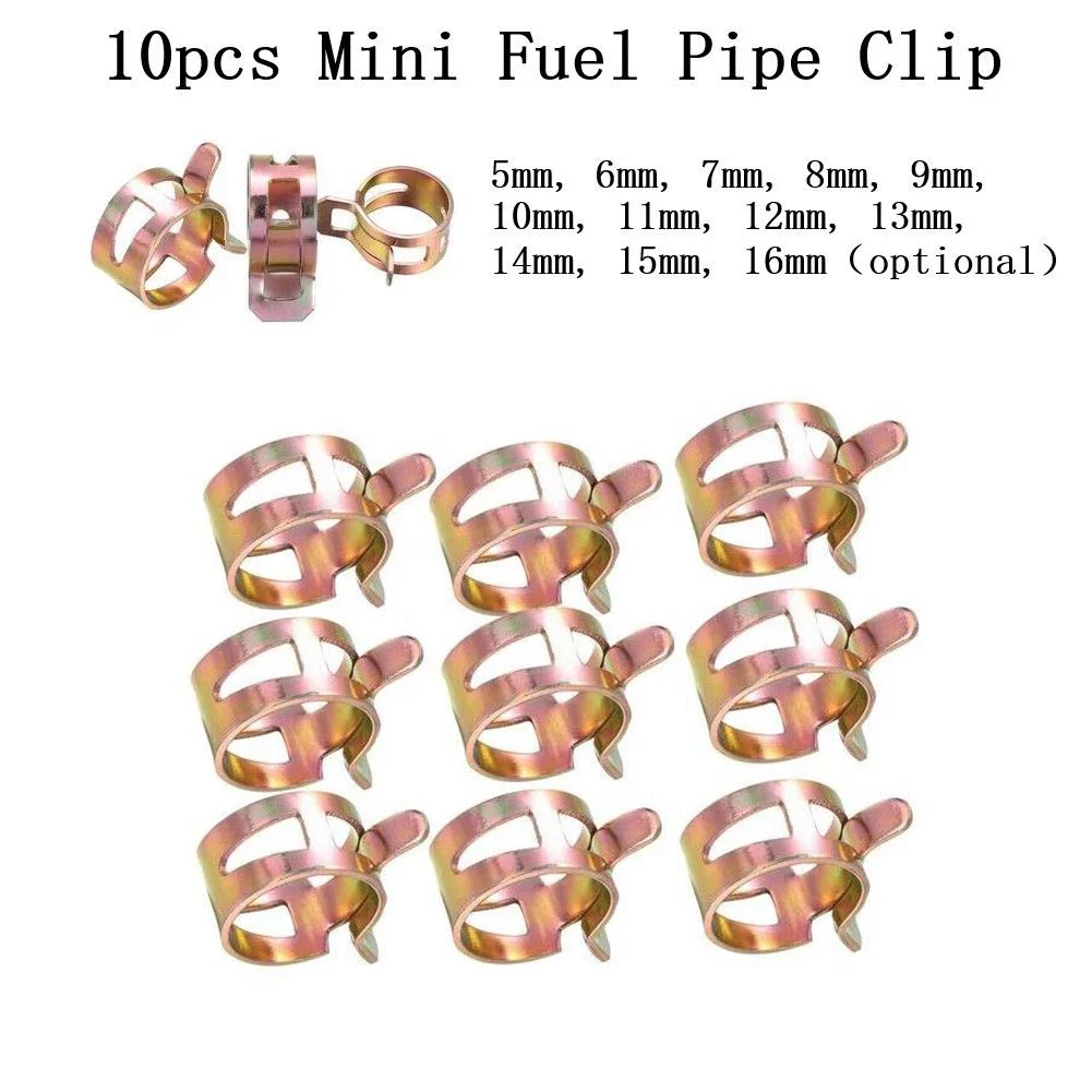 연료 용수철 클립 진공 실리콘 호스 클램프, 자동차 용수철 클립, 연료 오일 물 튜브 클램프 선택용, 5-16mm, 10 개 