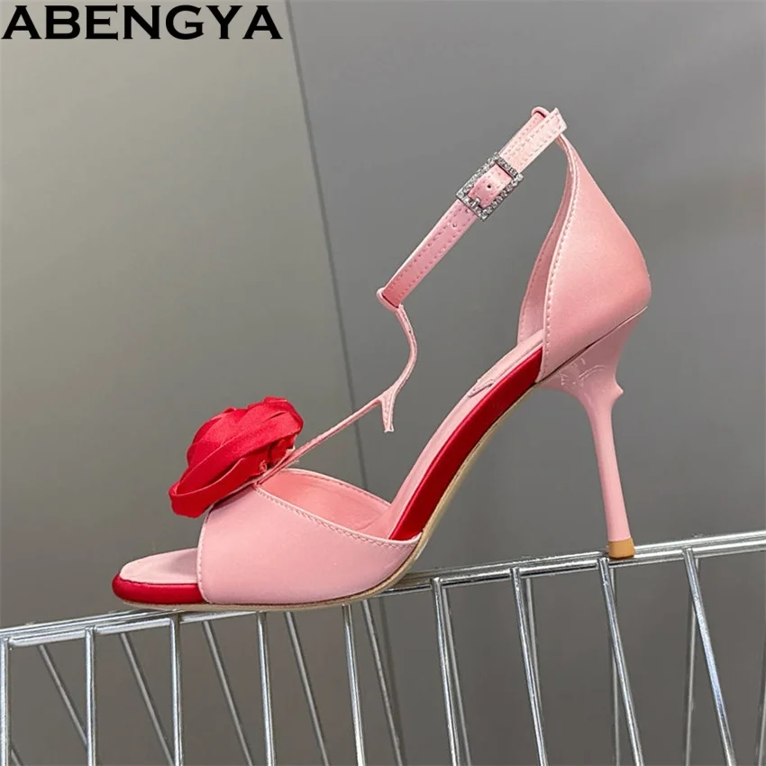 

Летние женские туфли на высоком каблуке с цветочным декором, остроносые, сексуальные, для вечеринок, с ремешком на щиколотке, на шпильке, босоножки