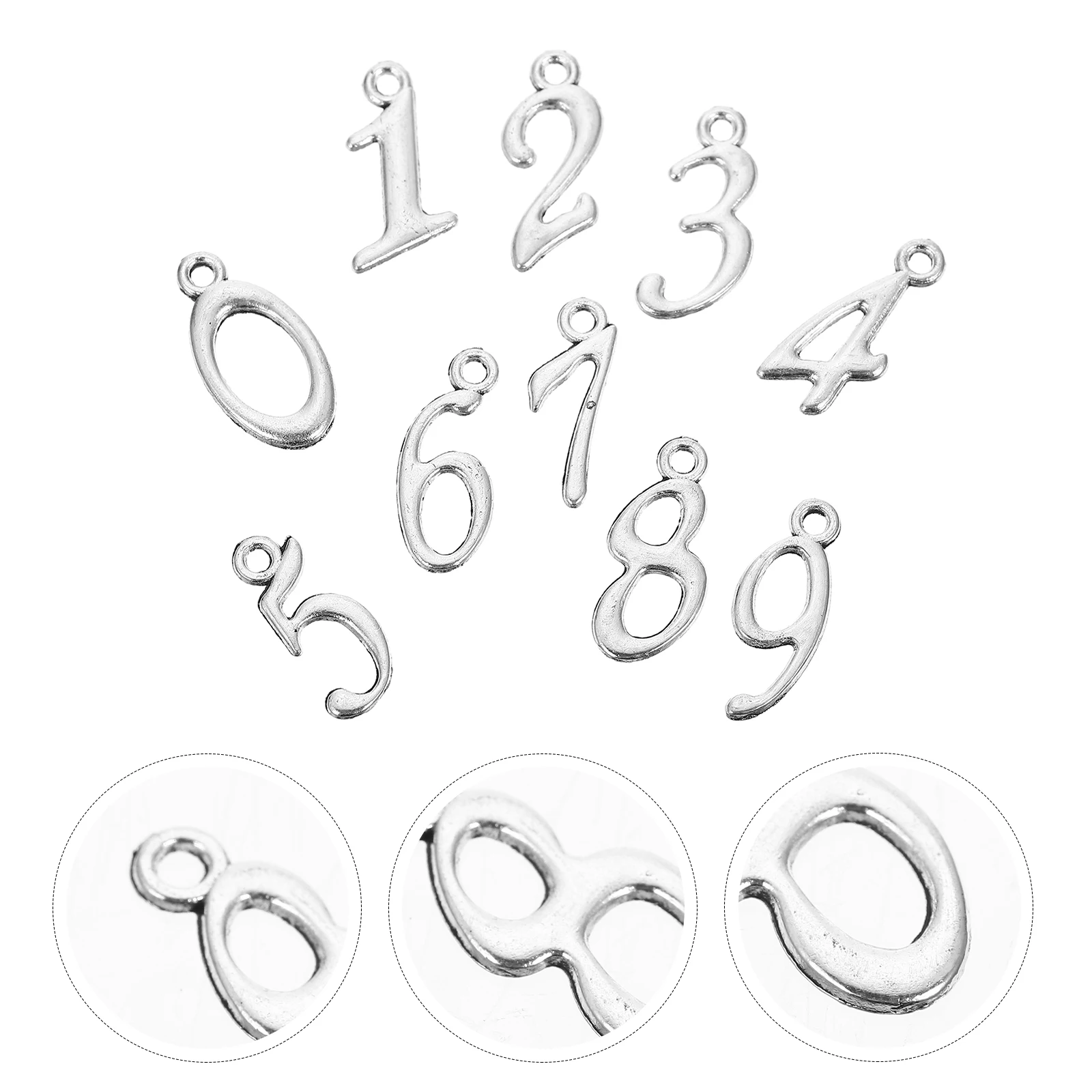

Number Pendant Necklace Charms Jewelry for Making Numbers DIY Metal Figure Necklaces