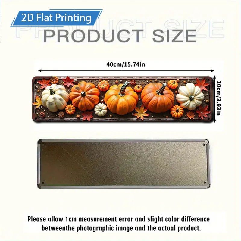 1 قطعة 4x16 بوصة علامة معدنية ريفي اليقطين الحصاد شقة طباعة معدنية جدار الفن لديكور المزرعة
