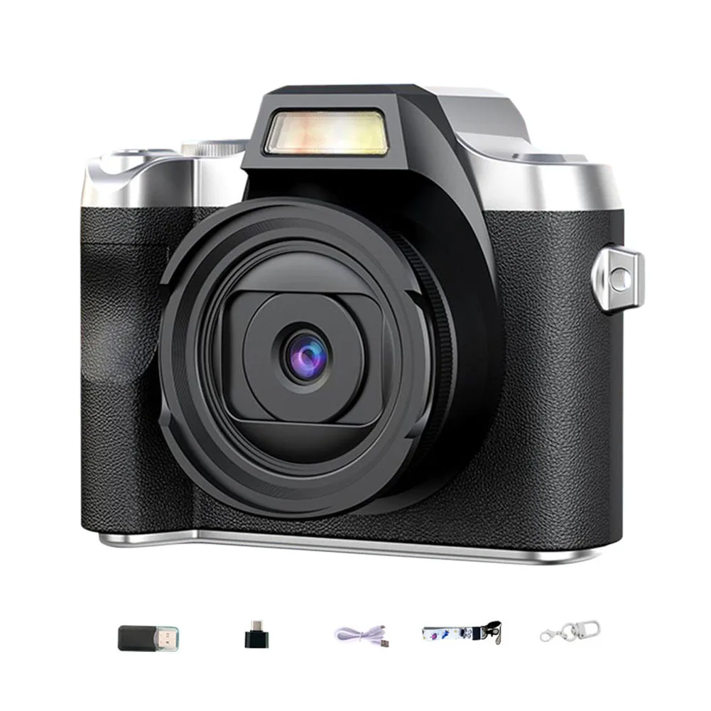 مسجل فيديو عالي الدقة 64 ميجابكسل من النوع C كاميرا فيديو محمولة قابلة لإعادة الشحن بقدرة 400 مللي أمبير في الساعة كاميرا رقمية كلاسيكية للمراهقين والكبار المبتدئين