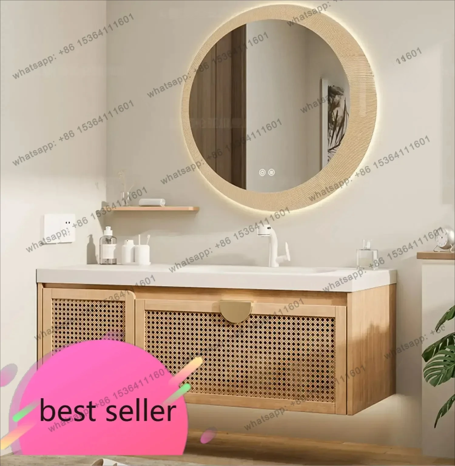 Basin Rattan Log Amazed Silence Wind Bathroom Cabinet Combination Bathroom Sink Hand Wash Basin