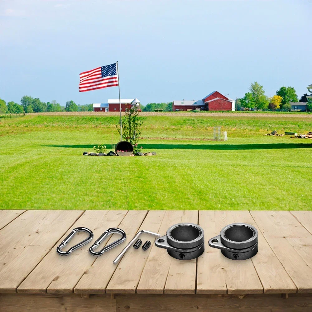 

2pcs Aluminum Alloy Flag Pole Ring For 0.75- In Pole 360° Rotating Anti Wrap Mounting Ring Anti Wrap Flag Pole Clips Swivels