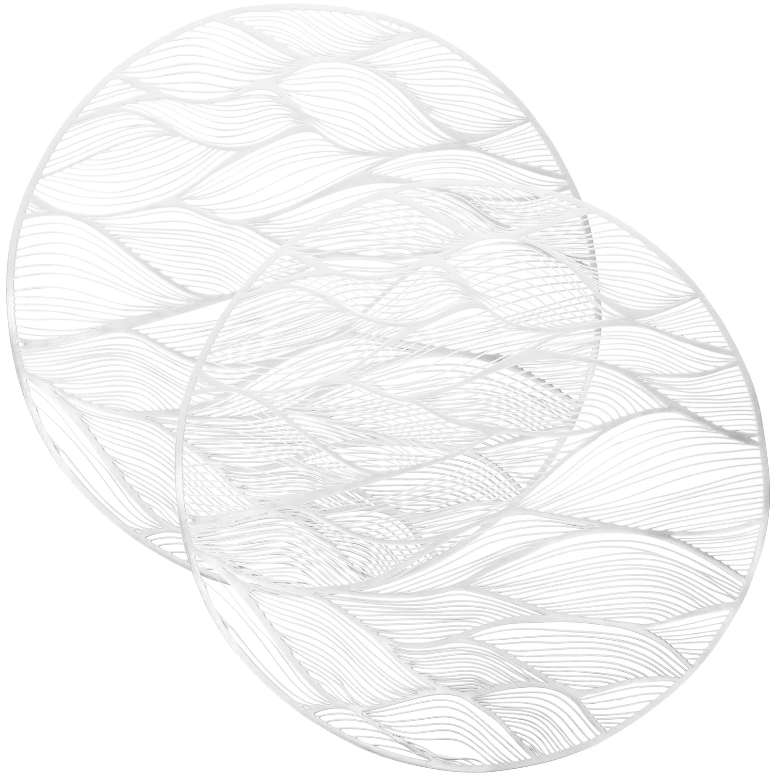 

2Pcs Heat Resistant Coaster Cup Mat Round PVC Non Slip Drink Pad Decorative Table Accessory for Home Cafe Use Coffee Table Grey