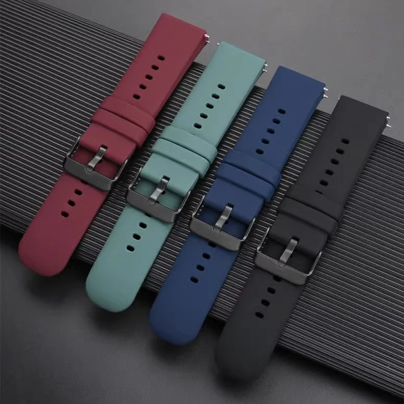 Universal Watch Straps 22mm 20mm Quick Release Silicone Band Soft Rubber Wristband for Huawei Samsung Xiaomi Amazfit Smartwatch