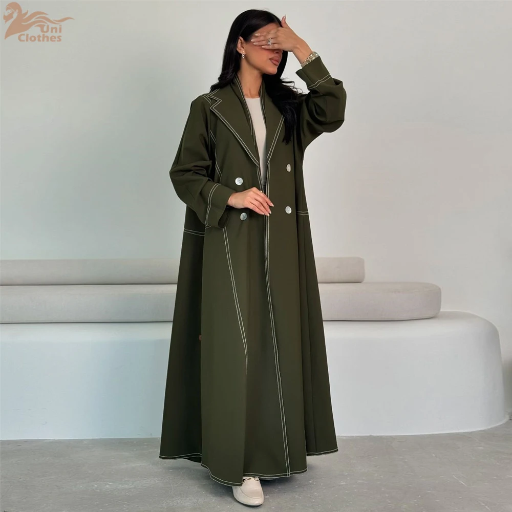 Eid มุสลิมคู่ Abaya สําหรับชุดสตรียาวโมร็อกโก Kaftan ยาว Abayas ดูไบ Robe Jalabiya Ramadan เสื้อสเวตเตอร์ถัก 2025