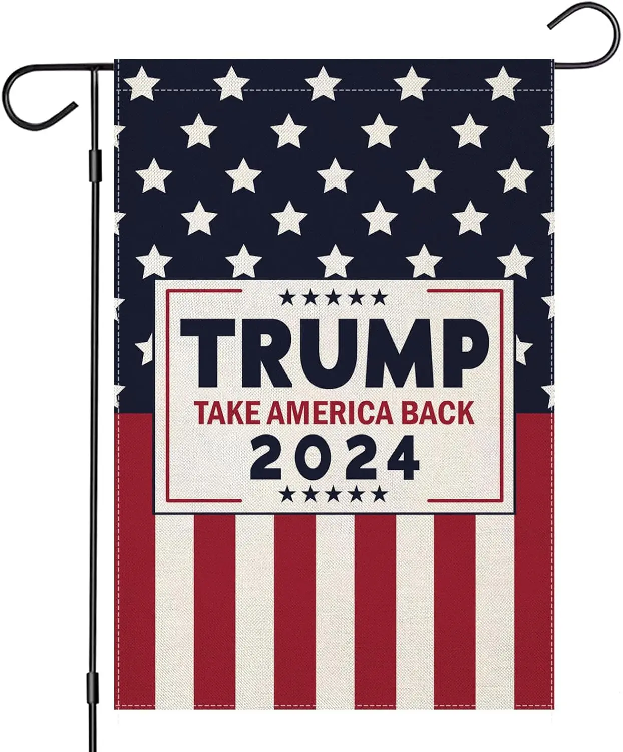 Trump 2024 Garden Flags for Election Outside, Take America Back with American Flag Yard Decoration,Small Outdoor Decor for Ameri