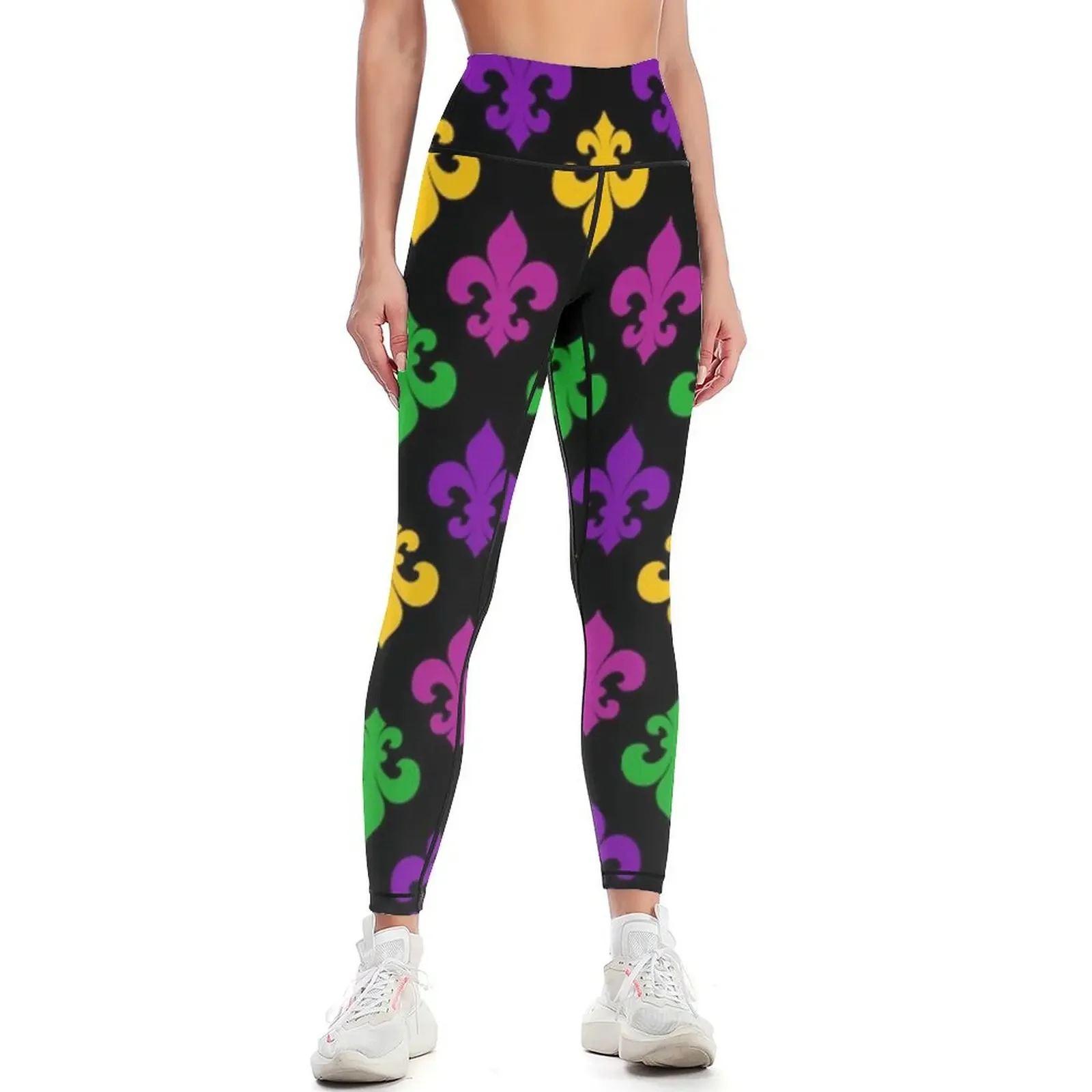 

Mardi Gras Fleur de Lis Leggings Fitness clothing leggins push up woman Fitness woman push up fitness Womens Leggings