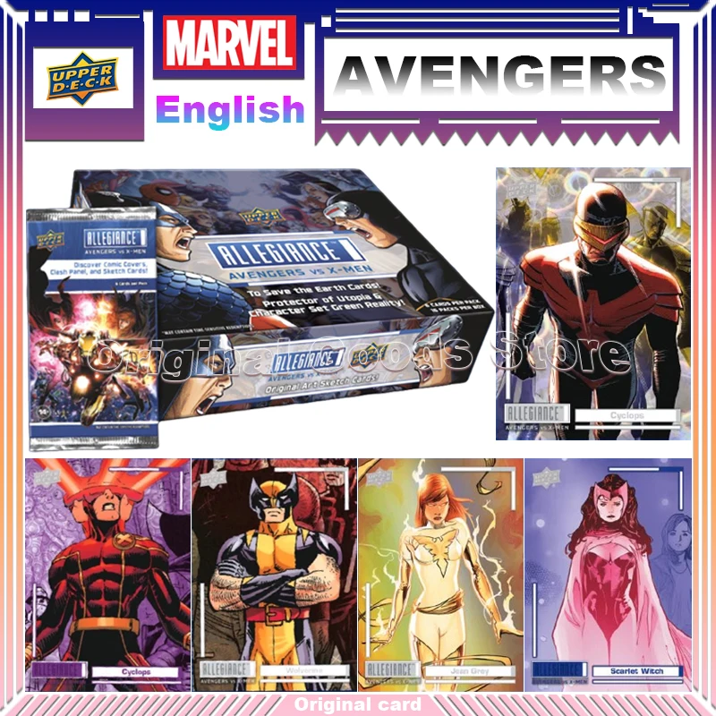 

Оригинальная верхняя дека AVENGERS VS X-MEN Hobby Edition 2023, коллекционная карта фильмов, карты Мстителей, подарки на день рождения для детей