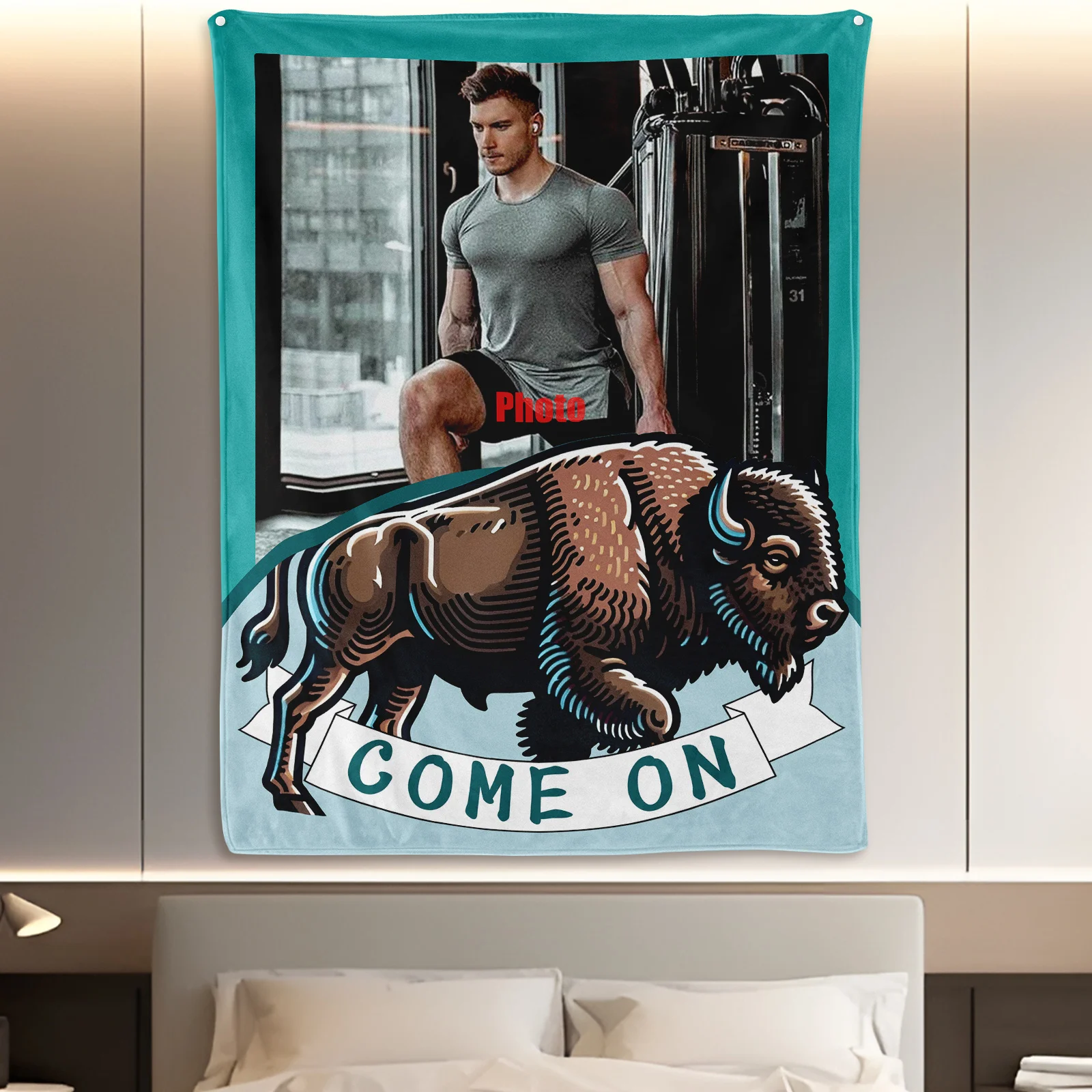 

Custom Bison Animal Design Creative Funny Blanket Unique Gift Idea For Family Personalized Home Decor