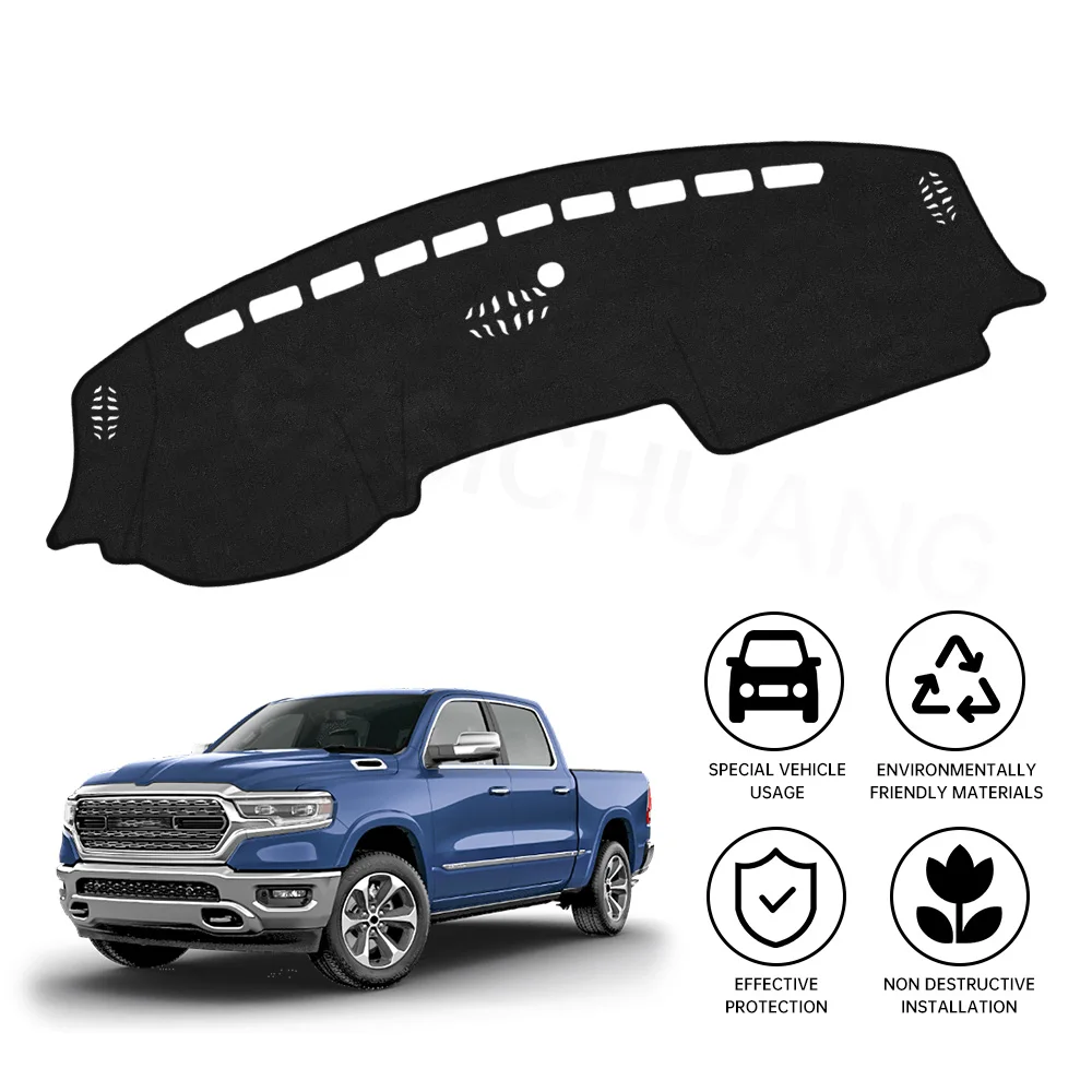 

Car Dashboard Cover Mat For Dodge Ram 1500 2500 3500 2019-2023 2024 Left Hand Driving Non-slip Dashboard Mat Pad Accessories