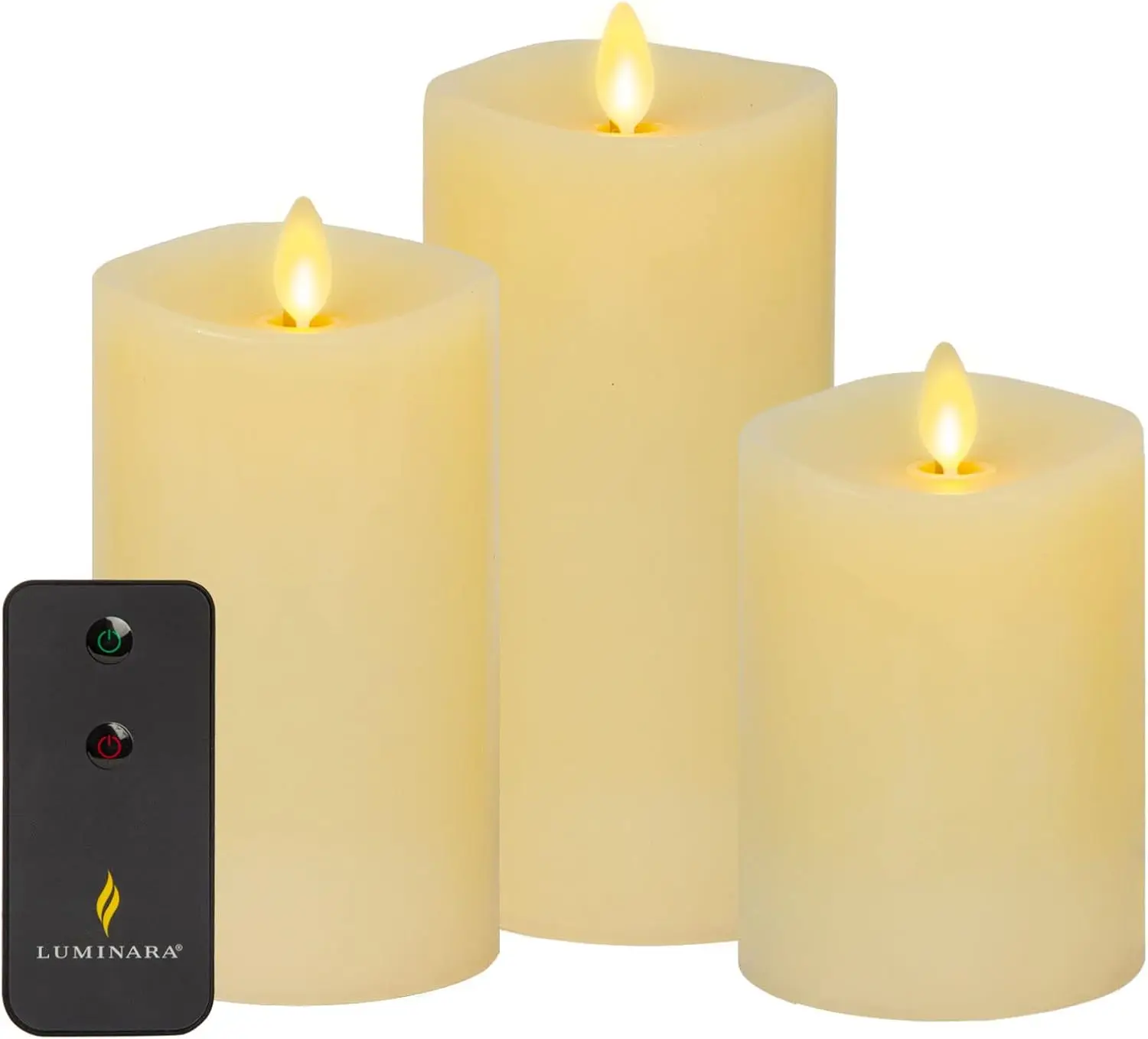 

Realistic Flameless LED Pillar Candles Set of 3 with Remote Control and Timer, Safe Home Decor