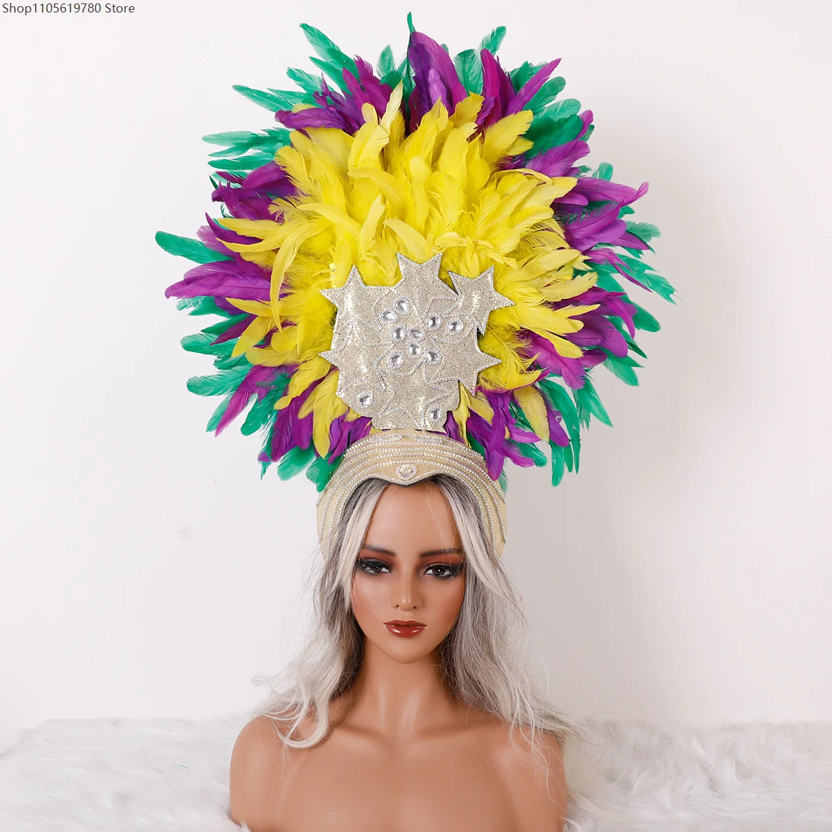32 Colors Crystal Feather Star Headband Tribal Women Headdress Halloween Carnival Hair Accessory Party Cosplay Hair Ornament
