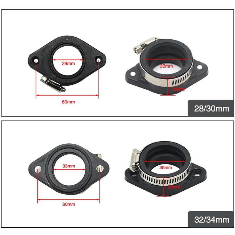 Adaptateur de carburateur de moto portable, tuyau d'admission, polymères en caoutchouc adaptés sur PWK