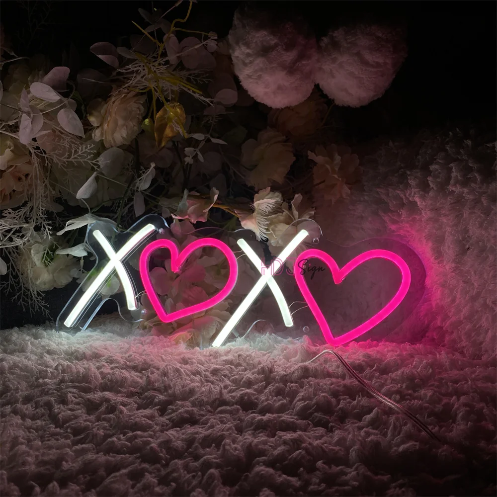 Xoxo Neon Led Sign Wedding Decoration Party LED Neon Night Lights USB House Bedroom Wall Decor Boardsign Neon Lamps