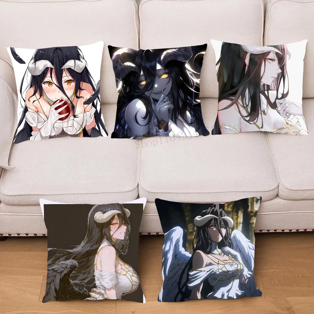 

Anime OVERLORD Albedo Pillow Case Square Pillow Bedroom Sofa Leisure Comfort Cushion Car Living Room Home Decoration 40X40