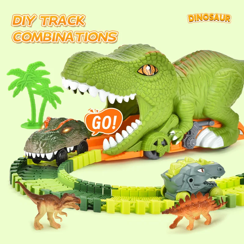 Storage Car Adventure Small Train Electric Dinosaur Track Inertia Children's Educational Toys