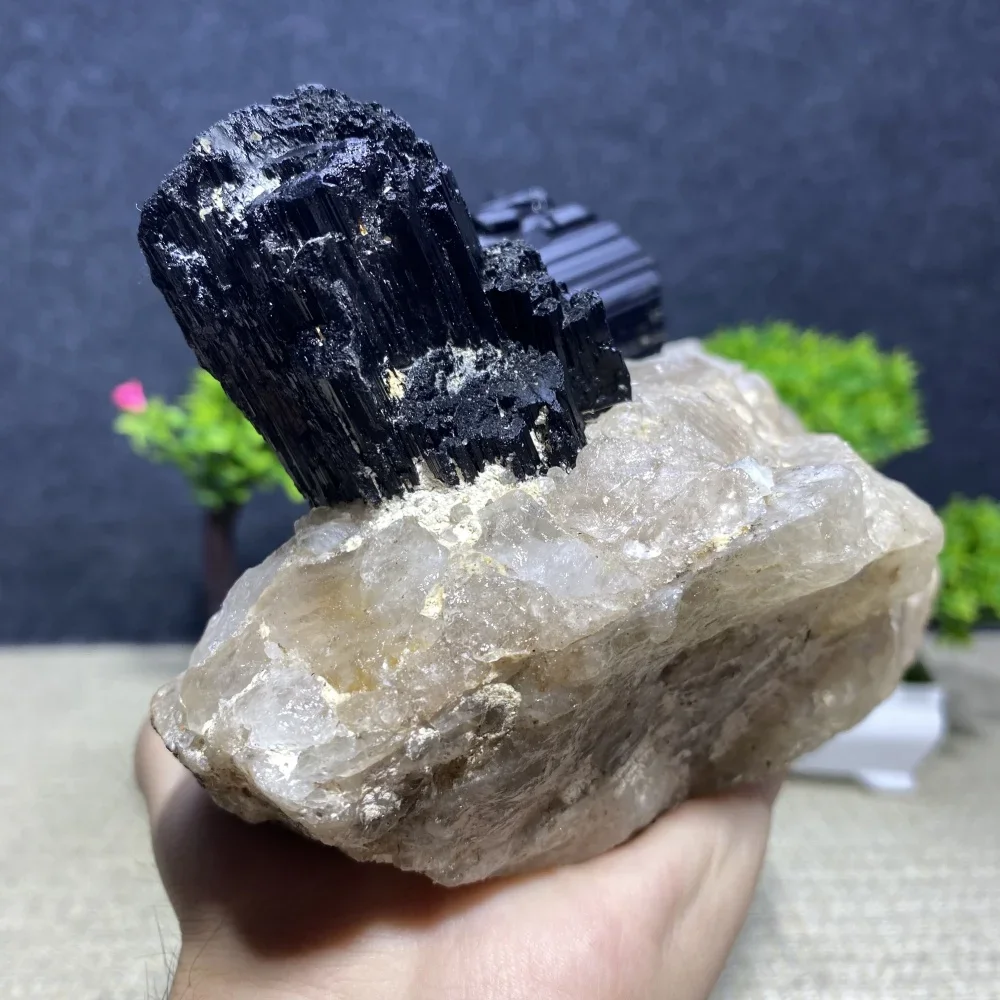 Natural Black Tourmaline Crystal Healing Reiki Original Specimen Advanced Energy Magnetism Eliminator Gift Stone for Home