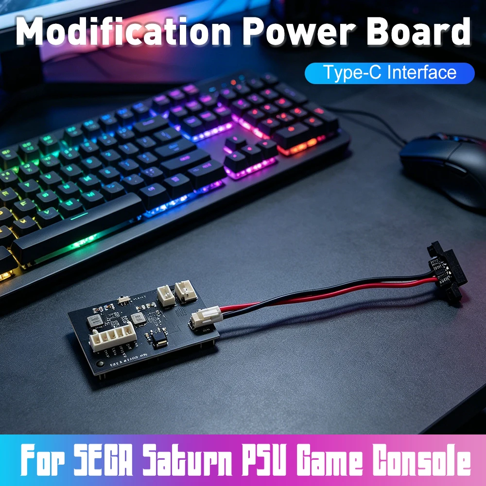 For SEGA Saturn PSU Game Console Power Board Type-C Interface Power Supply Module Boards Modification Modules Gaming Accessories