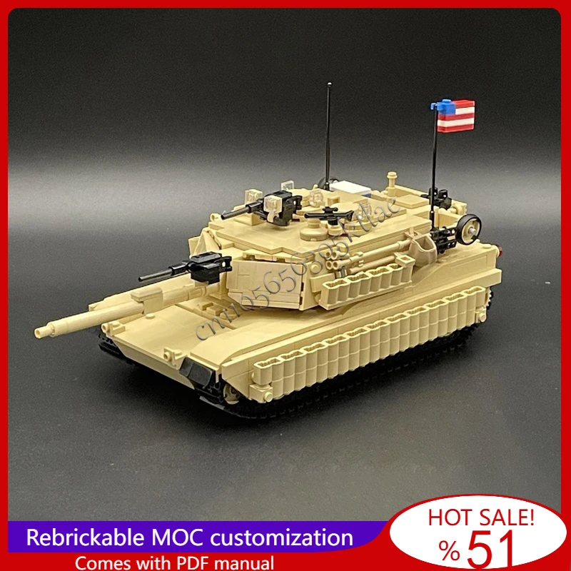 

1266 Parts MOC Heavy M1A2 Main Battle Tank Model Modular Building Blocks Technology Assembly Kids Toys Popular Christmas Gifts