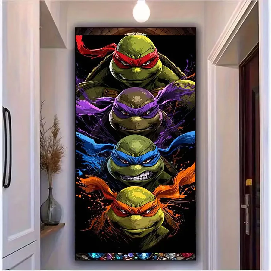 1 Stück - 5D-DIY - Beflockter Stoff - Spezialbohrer - Diamantmalerei-Set - Teenage Mutant Ninja Turtles - Mosaik - Diamantkunst – Detail 2